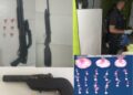 *PN y MP informan ocupan tres armas de fuego y 268 gramos de sustancias narcóticas durante allanamientos en Barahona.*