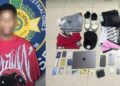 *POLICIA NACIONAL informa apresa a hombre en flagrante delito con prendas y artículos sustraídos de una vivienda habitada en Barahona.*